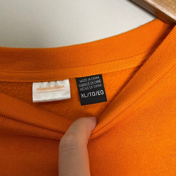 Nickelodeon Graphic Logo Sweatshirt Long Sleeve Crew Neck Orange XL - Picture 3 of 6